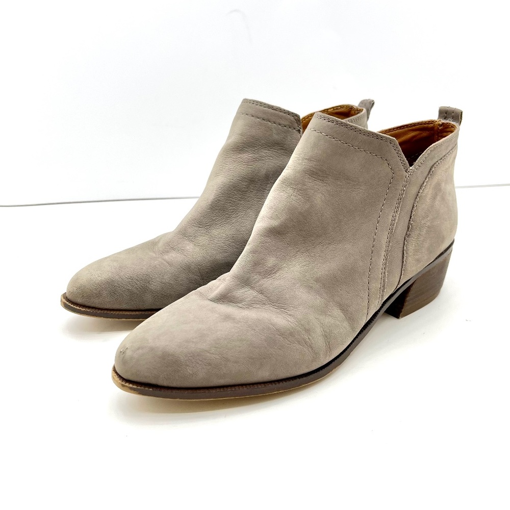 Franco Sarto Laslo Women’s Size 8M Gray Ankle Boots Booties Shoes Side Zip